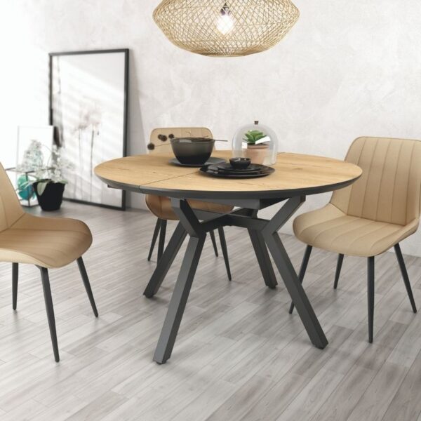 Mesa Redonda Comedor Extensible Cantábrico Madera 100 cm - Imagen 2