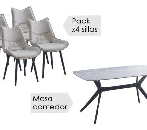 Conjunto mesa + 4 sillas Calista