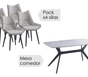 Conjunto mesa + 4 sillas Calista