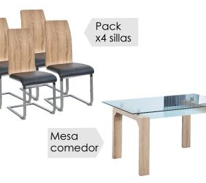 Conjunto mesa + 4 sillas Sensei