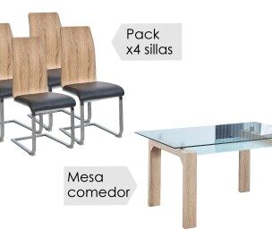 Conjunto mesa + 4 sillas Sensei