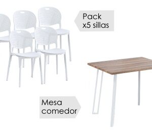 Conjunto mesa + 5 sillas Jansen