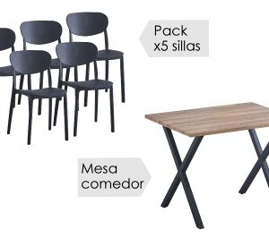 Conjunto mesa + 5 sillas Videl
