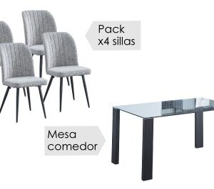 Conjunto mesa Alice + sillas Rory