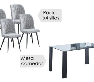 Conjunto mesa Alice + sillas Rory