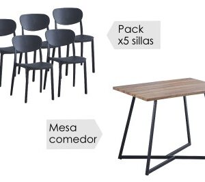 Conjunto mesa Kirby + 5 sillas Videl
