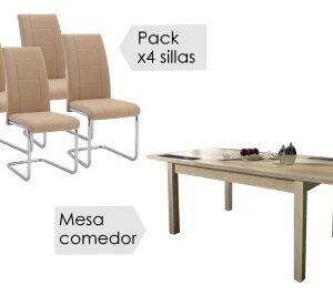 Conjunto mesa Lara + 4 sillas San