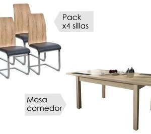 Conjunto mesa Lara + 4 sillas Sensei