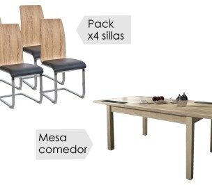 Conjunto mesa Lara + 4 sillas Sensei
