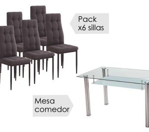 Conjunto mesa Pranzo + 6 sillas Zuni