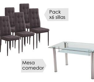 Conjunto mesa Pranzo + 6 sillas Zuni