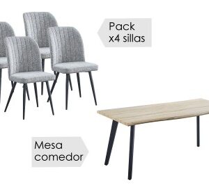 Conjunto mesa Regatta + 4 sillas Rory