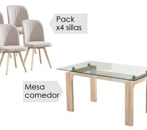 Conjunto mesa Sensei + 4 sillas Lane