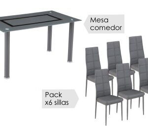Conjunto mesa y 6 sillas Axiss