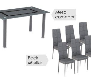 Conjunto mesa y 6 sillas Axiss