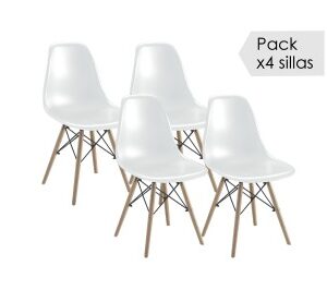 Juego de 4 sillas Dinamarca BLANCO