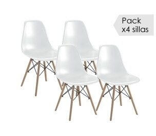 Juego de 4 sillas Dinamarca BLANCO