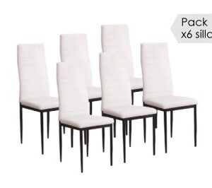 Juego de 6 sillas Emi blancas