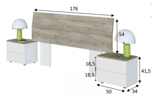 Cabecero + mesitas Oikos - Imagen 2