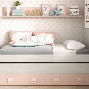 Cama doble + estante Nube
