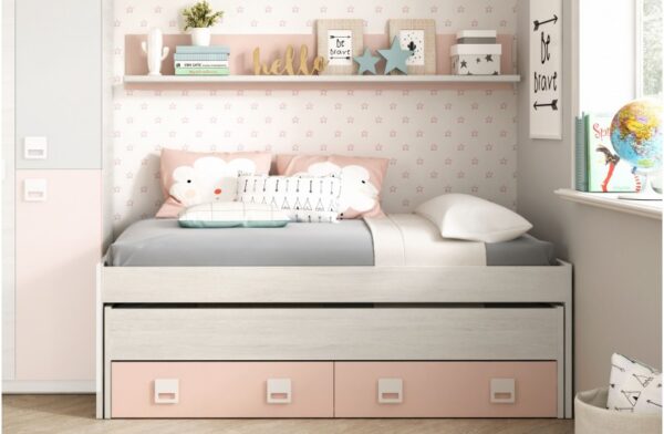 Cama doble + estante Nube