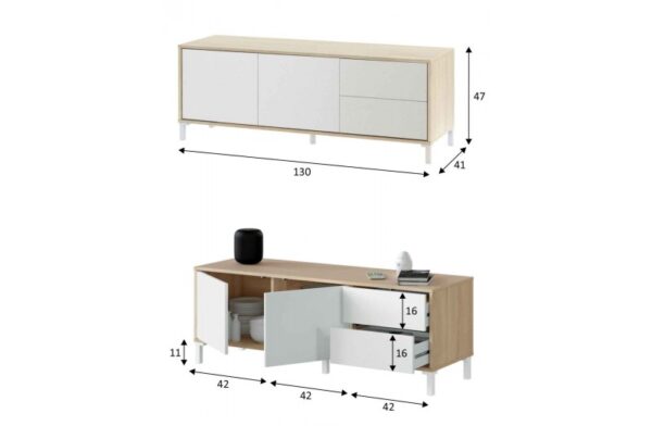 Salón Urban Plus roble- blanco - Imagen 3