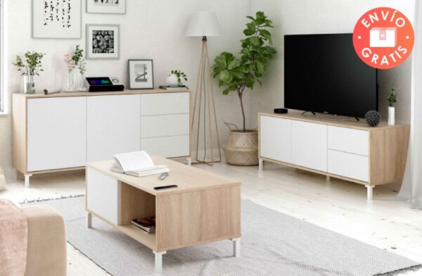Salón Urban Plus roble- blanco